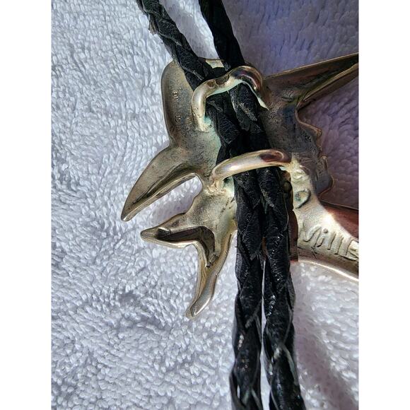 Vintage 1989 Roger Miller Cowboy Bolo Tie Sterling Silver Southwestern Navajo - Picture 12 of 14